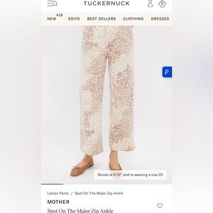 NWT MOTHER Denim The Major Zip Ankle Spot On Size 27